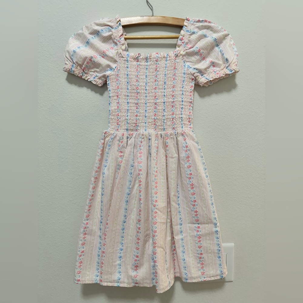 Janie and Jack Pink Blue Smocked Sundress
